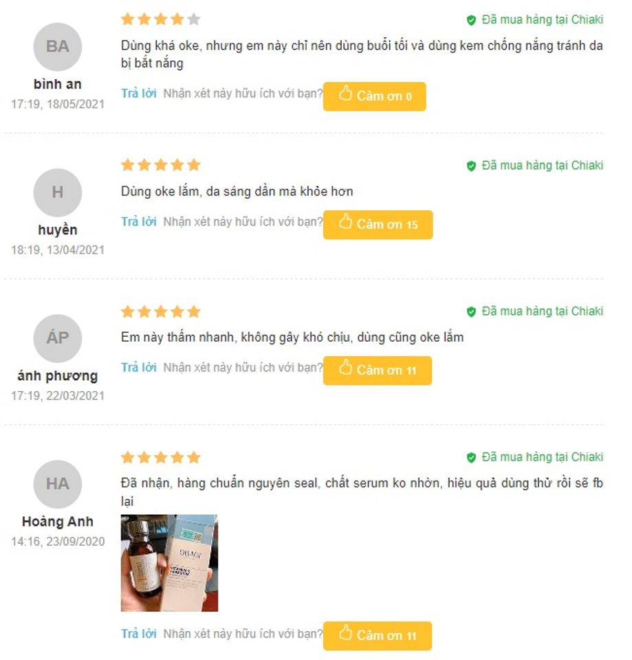 Review serum Obagi Arbutin từ người sử dụng