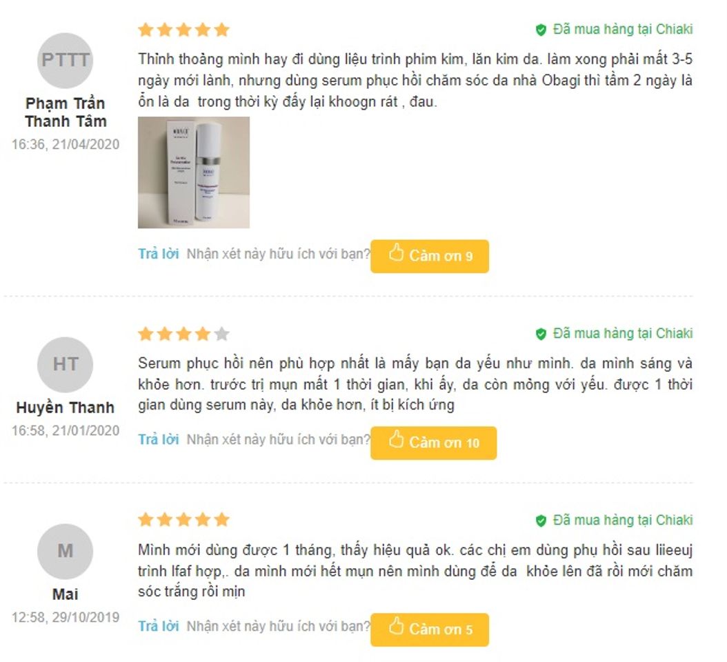 Review serum Obagi Gentle Rejuvenation từ người sử dụng