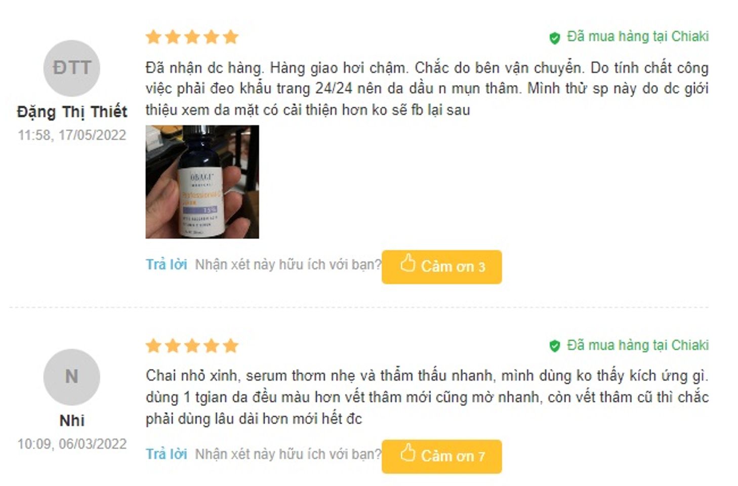 Review serum Obagi Vitamin C từ người sử dụng
