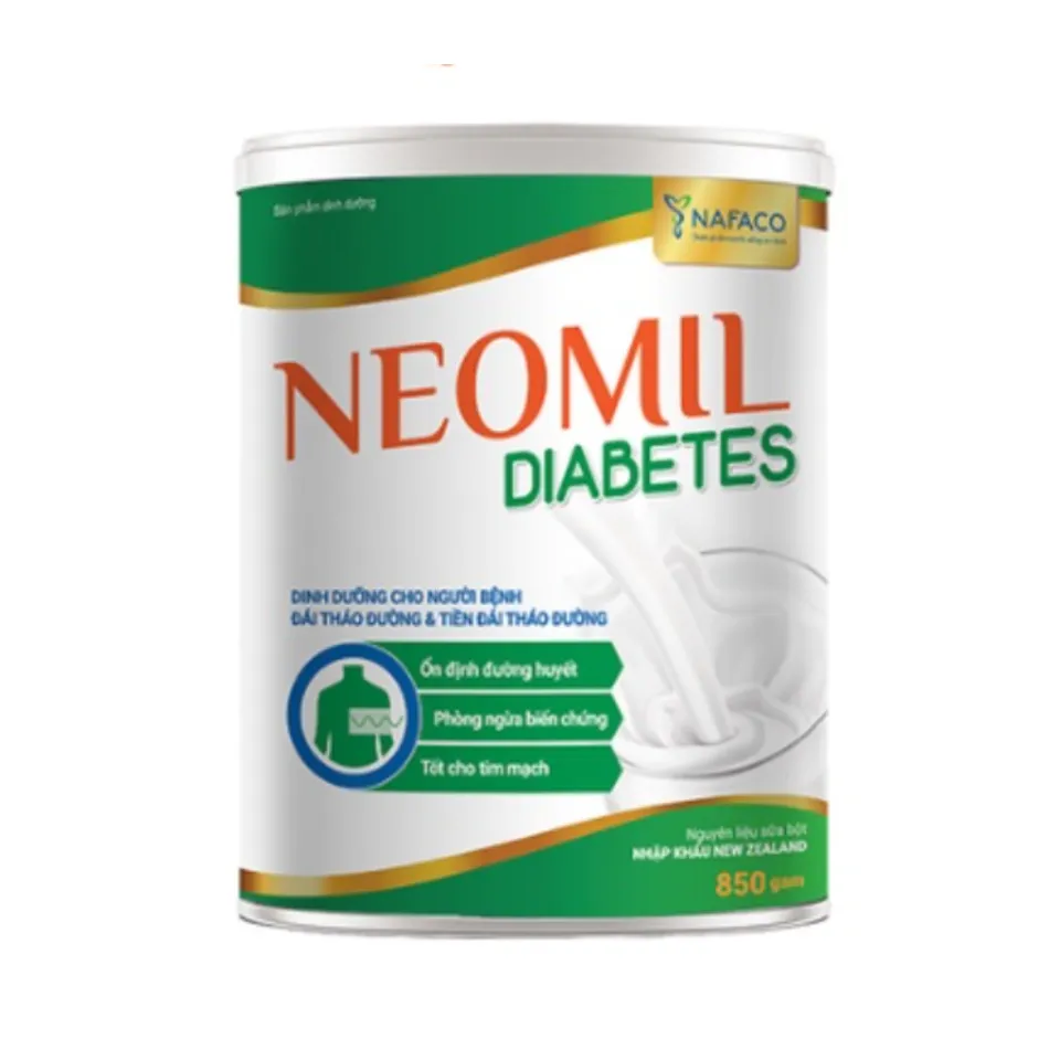 Sữa bột dinh dưỡng Neomil Diabetes cho người tiểu đường hộp 850g