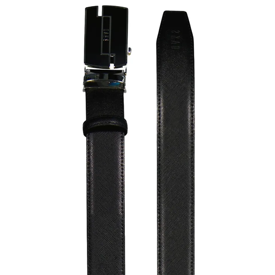 Thắt lưng Daks Men's Black Leather Adjustable Logo Buckle Belt