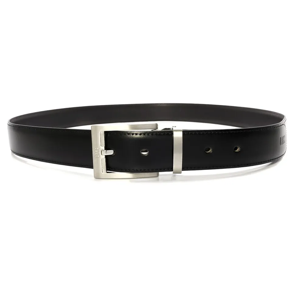 Thắt lưng nam Daks Men's Black Smooth Leather Adjustable Belt