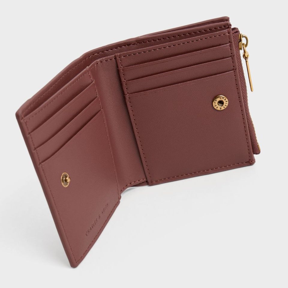 Ví nữ Charles & Keith Ruched Short Wallet CK6-10840474-1 Chocolate