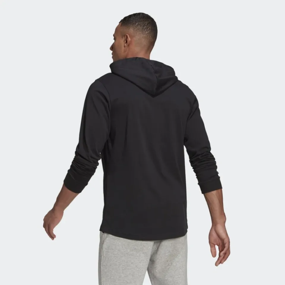 Mặt sau của áo Adidas Essential Small Logo Pullover Hoodie Black Gk9046