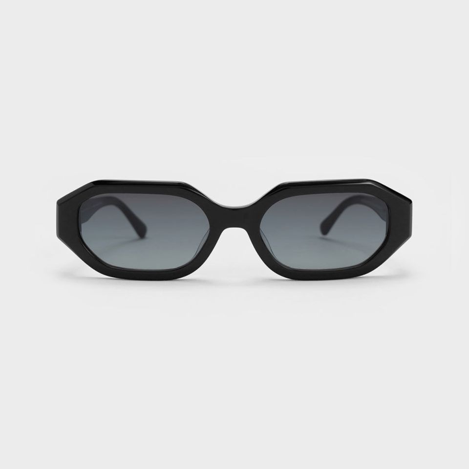 Kính mát Charles & Keith Gabine Recycled Acetate Oval Sunglasses CK3-21280507 Black