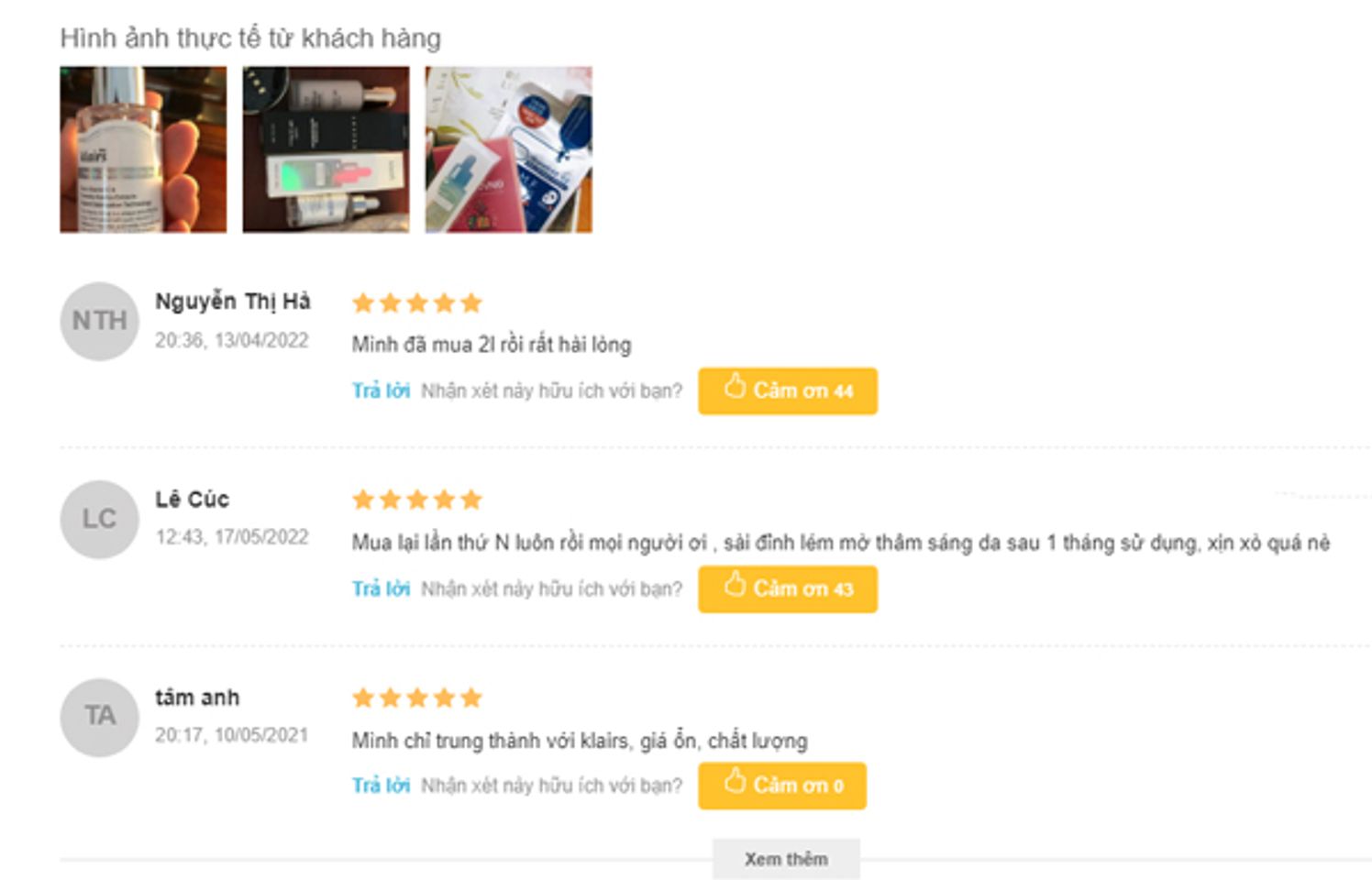 Phản hồi Tinh chất dưỡng s&aacute;ng da Klairs Freshly Juiced Vitamin Drop