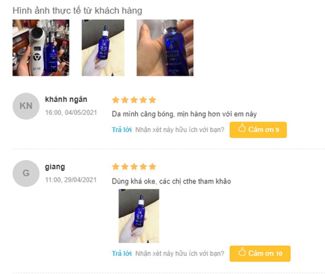 đ&aacute;nh gi&aacute; Genie Volume Skin Up HA+ Natural Glow