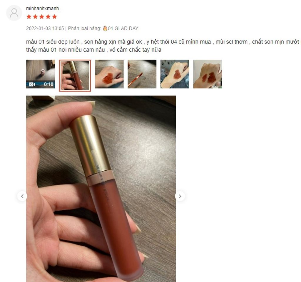 Review Son H&agrave;n Quốc Gilaa Long Wear Lip Cream