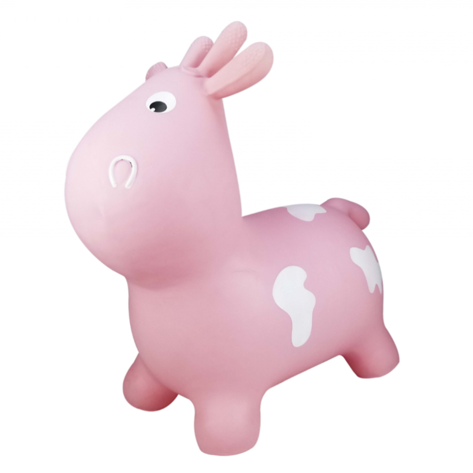 Thú nhún bơm hơi Toys House hình con vật ngộ nghĩnh hình bò sữa hồng