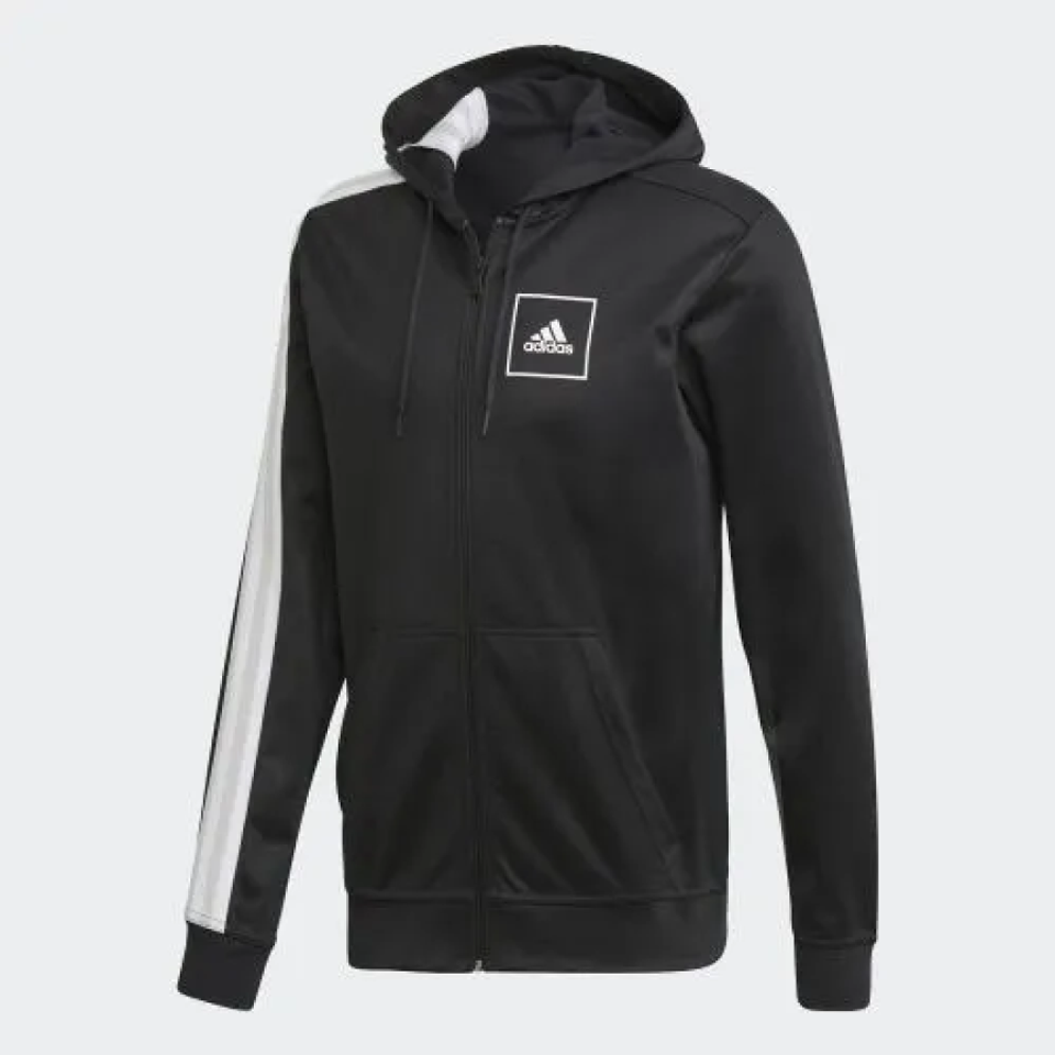 Áo khoác Adidas 3-Stripes Piqué Hoodie FL3607 màu đen