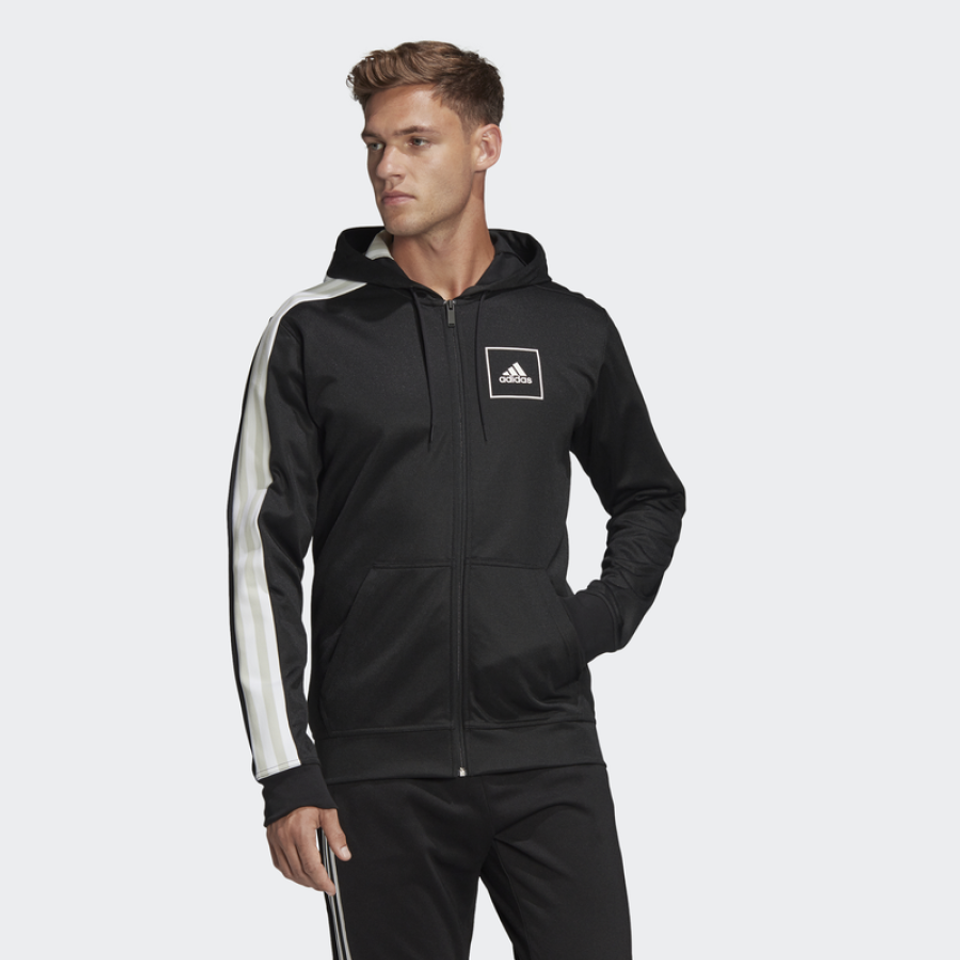 Áo khoác Adidas 3-Stripes Piqué Hoodie FL3607 màu đen