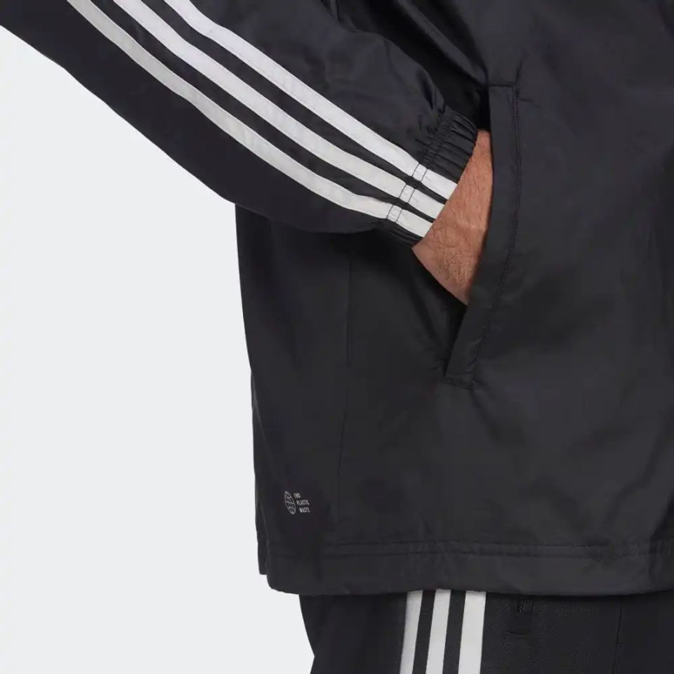 Áo khoác Adidas Adicolor 3-Stripes Windbreaker Full Zip Jacket Black HB9489
