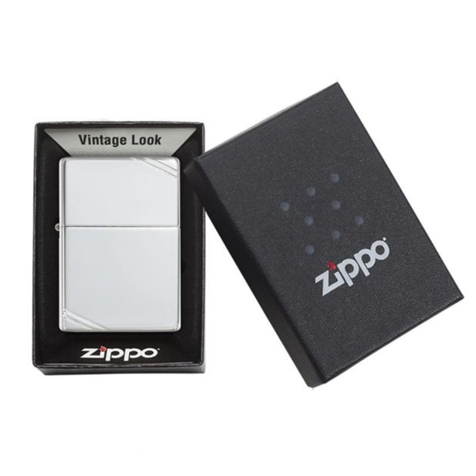 Bật lửa Zippo 14 chặt góc Sterling Silver Vintage with Slashes