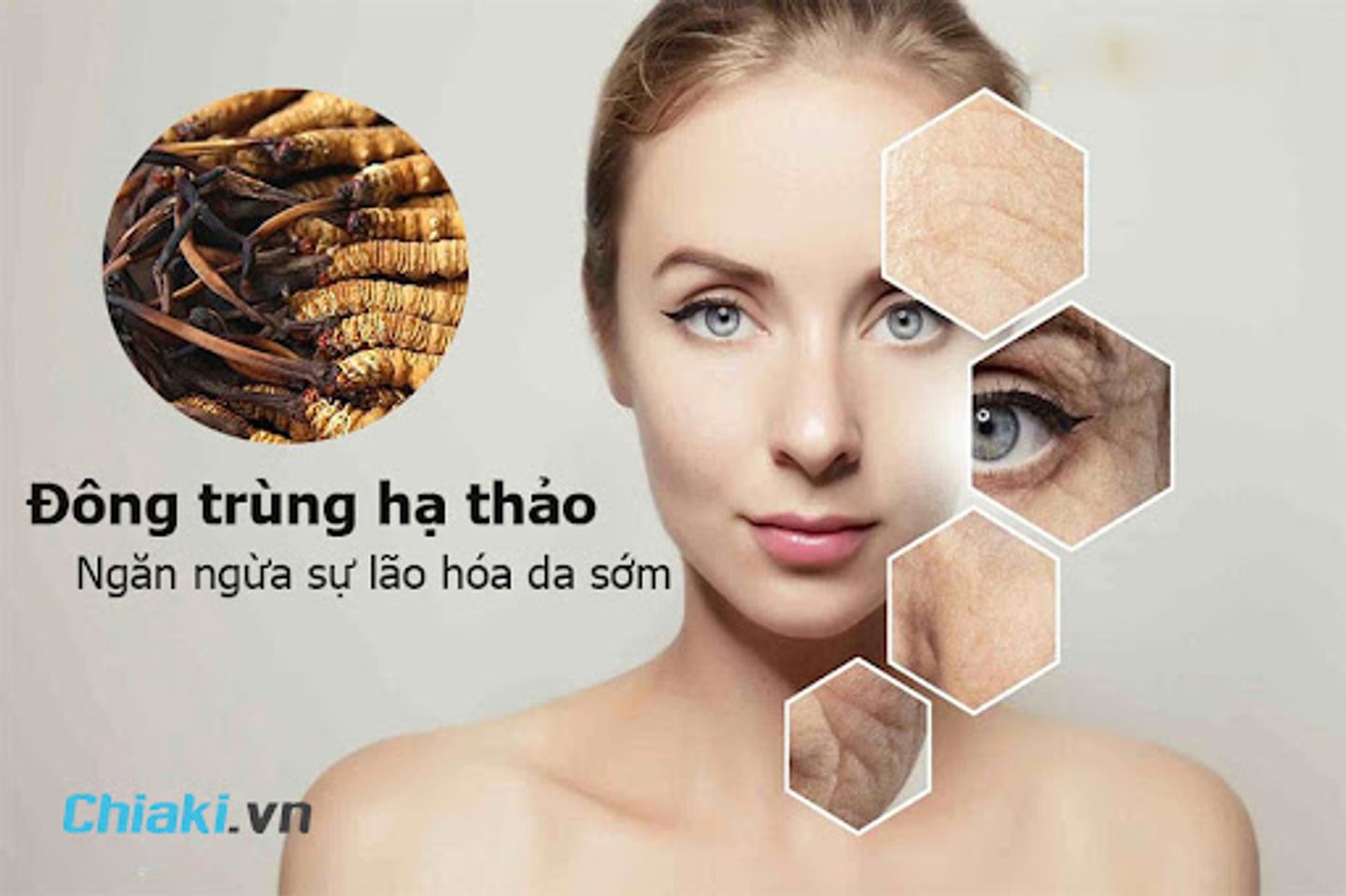 đ&ocirc;ng tr&ugrave;ng hạ thảo l&agrave;m chậm l&atilde;o ho&aacute; da tự nhi&ecirc;n