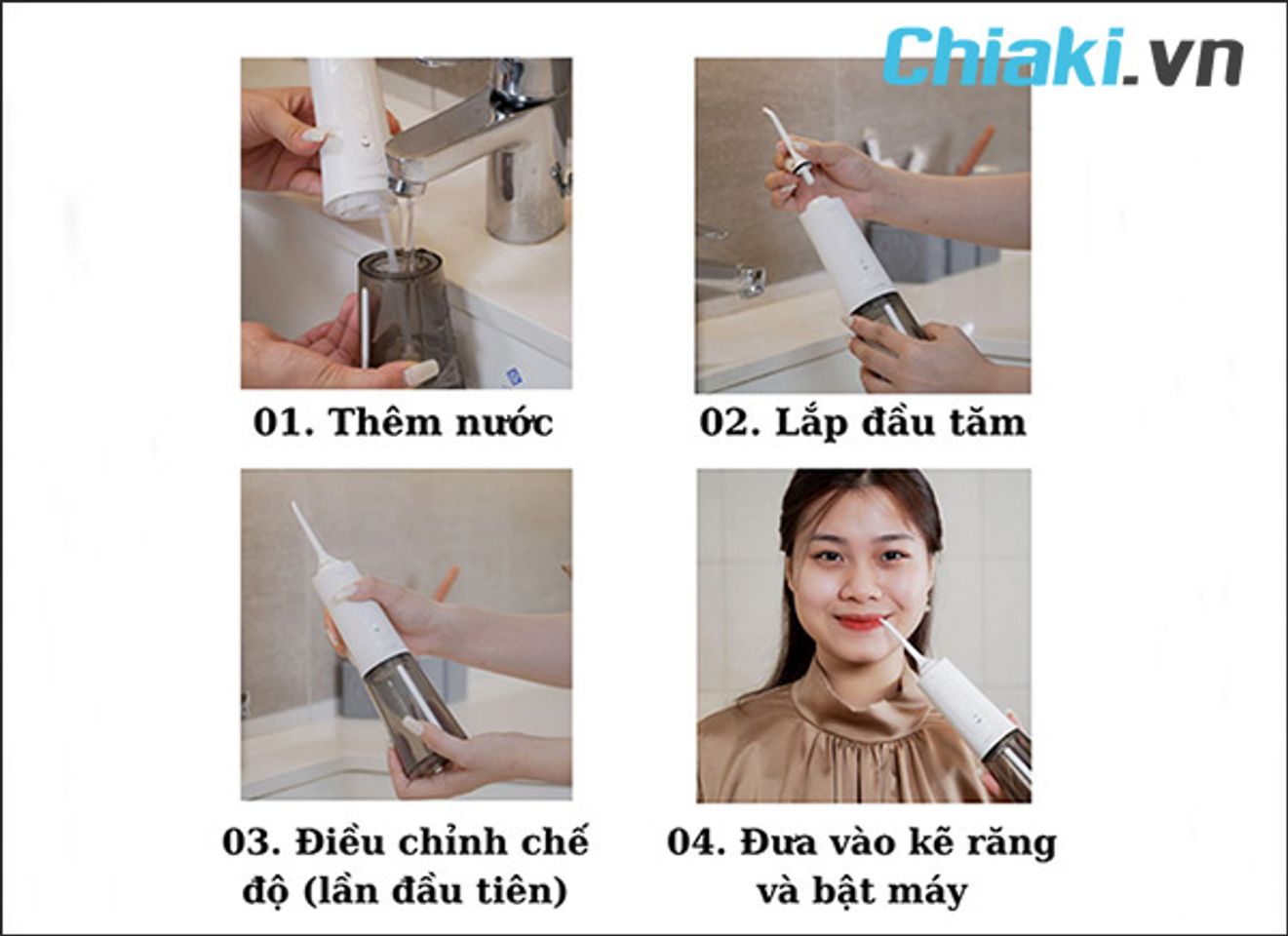 Sử dụng v&agrave; vệ sinh m&aacute;y tăm nước đ&uacute;ng c&aacute;ch