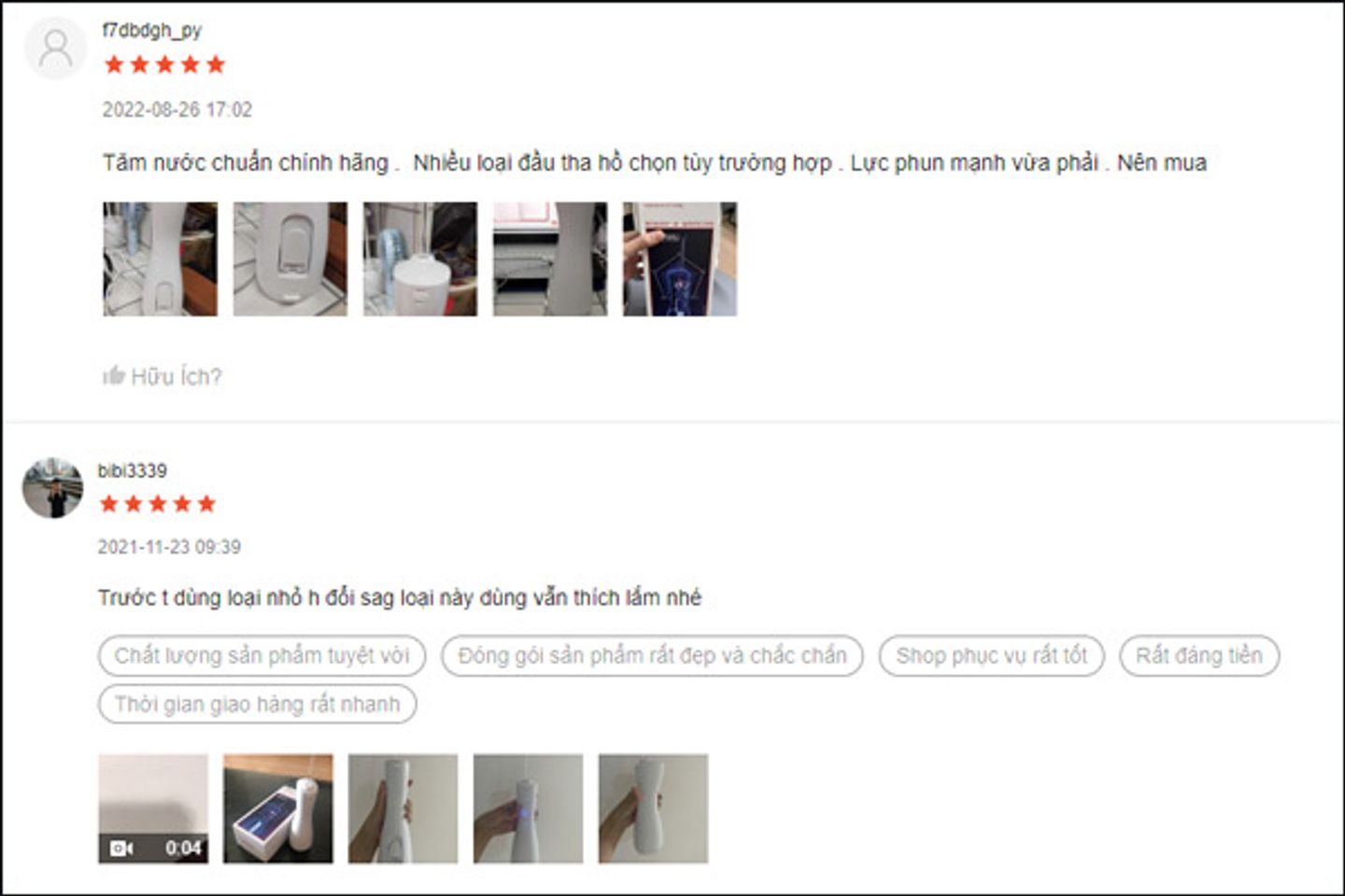 m&aacute;y tăm nước Xiaomi ch&acirc;n thực từ kh&aacute;ch h&agrave;ng