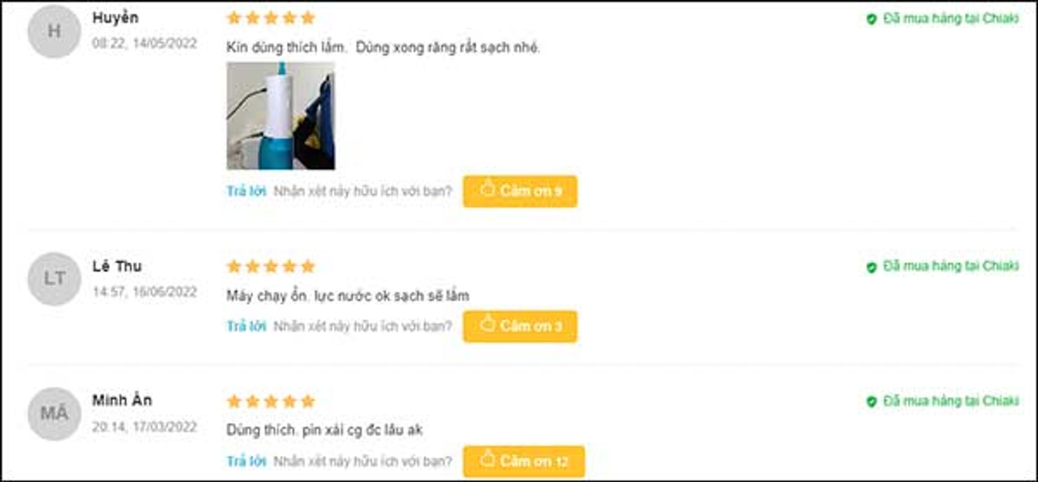 đ&aacute;nh gi&aacute; m&aacute;y tăm nước Xiaomi của kh&aacute;ch h&agrave;ng
