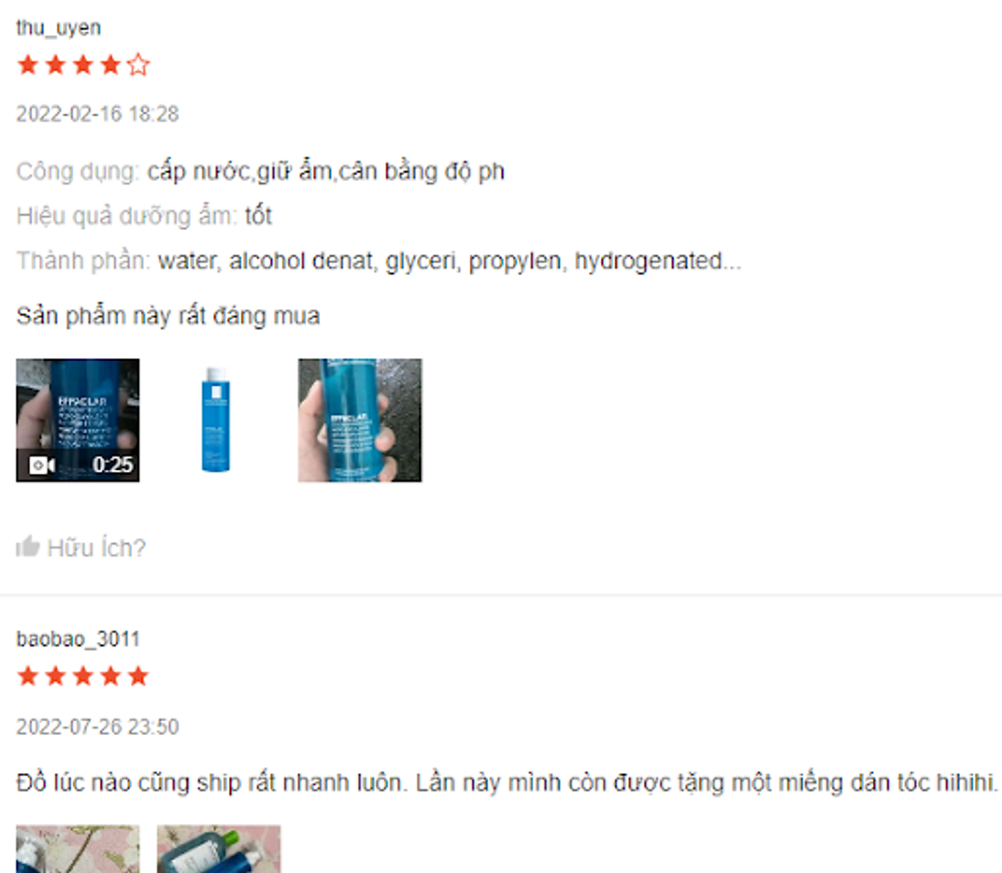 Đ&aacute;nh gi&aacute; Nước C&acirc;n Bằng La Roche Posay Effaclar