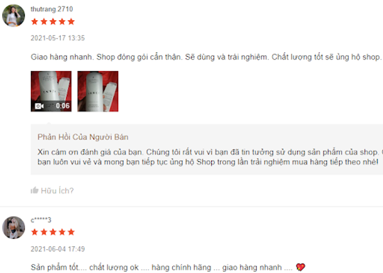 Đ&aacute;nh gi&aacute; từ người d&ugrave;ng