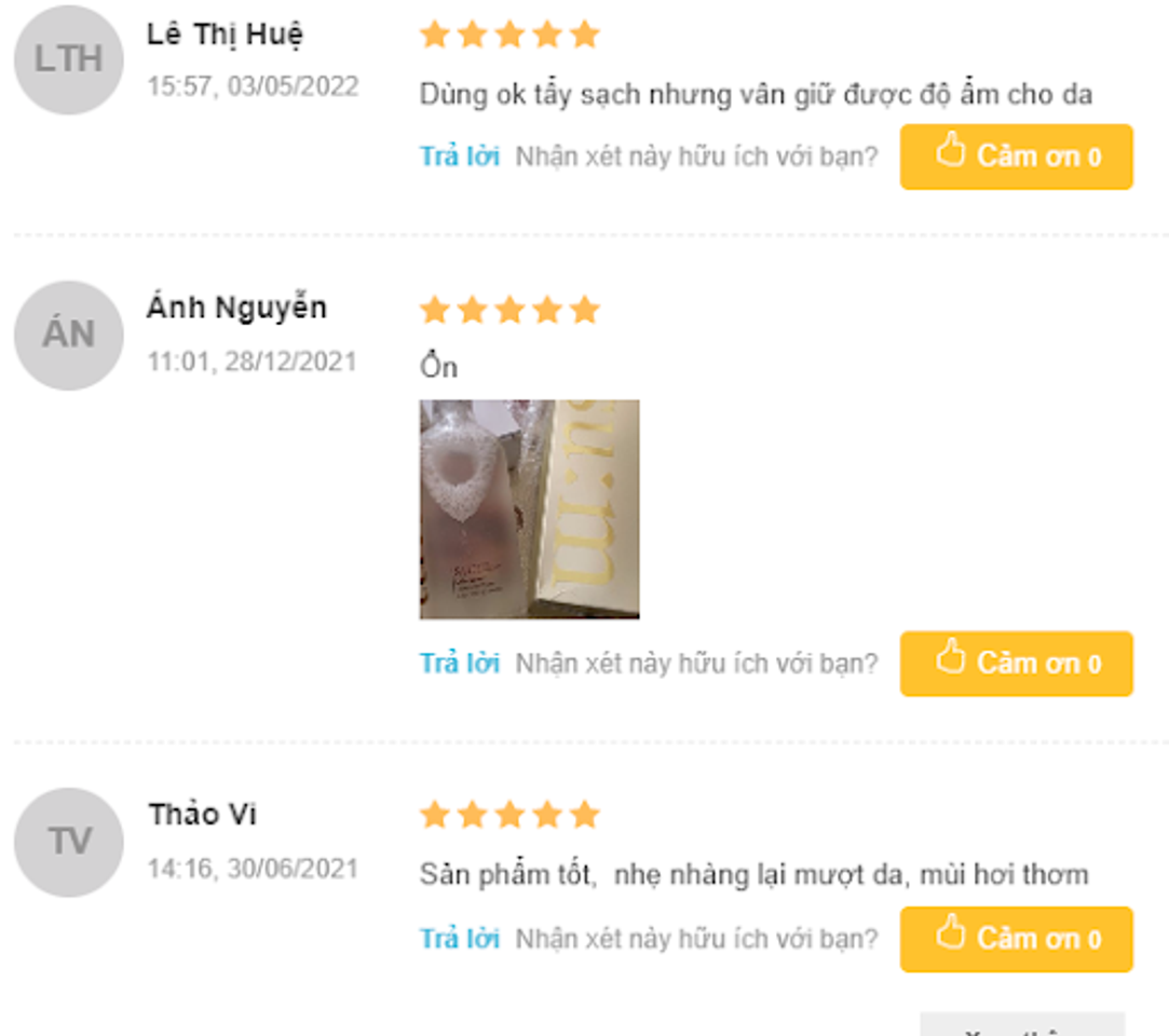 Đ&aacute;nh gi&aacute; từ người d&ugrave;ng
