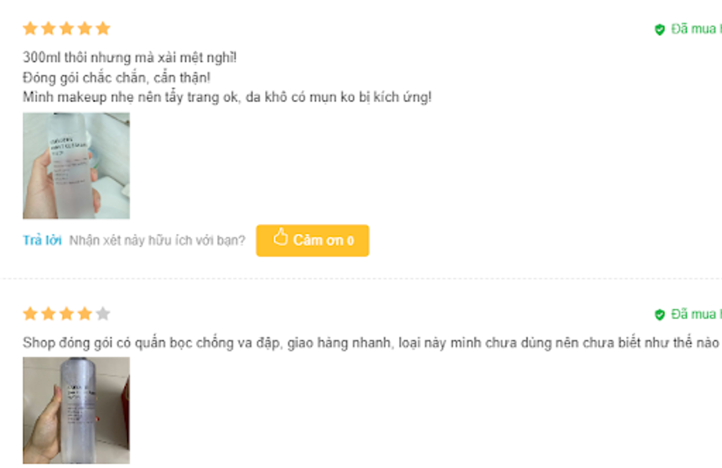Đ&aacute;nh gi&aacute; từ người d&ugrave;ng