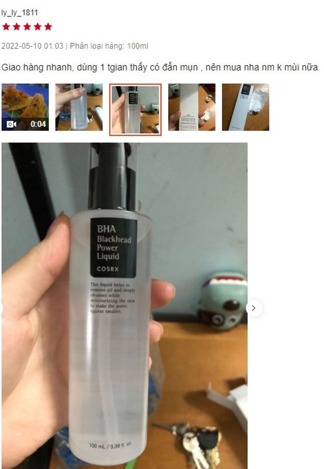 Review Tẩy tế b&agrave;o chết BHA Cosrx Blackhead Power Liquid