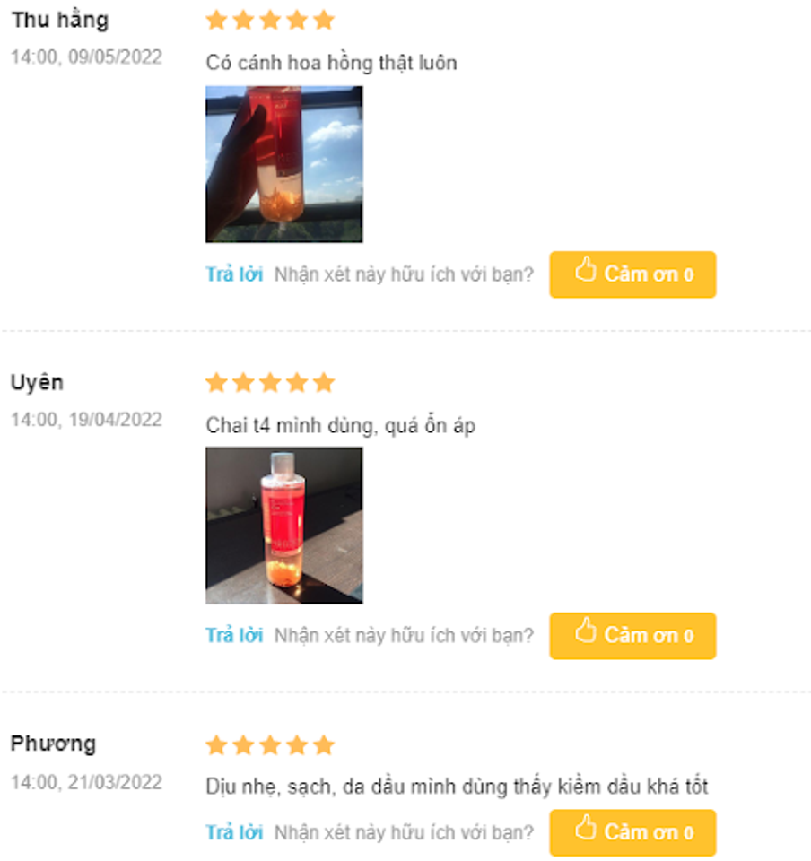 Đ&aacute;nh gi&aacute; từ người d&ugrave;ng