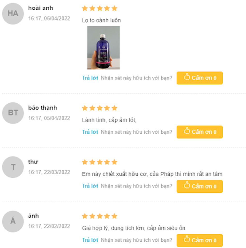 Đ&aacute;nh gi&aacute; từ người d&ugrave;ng