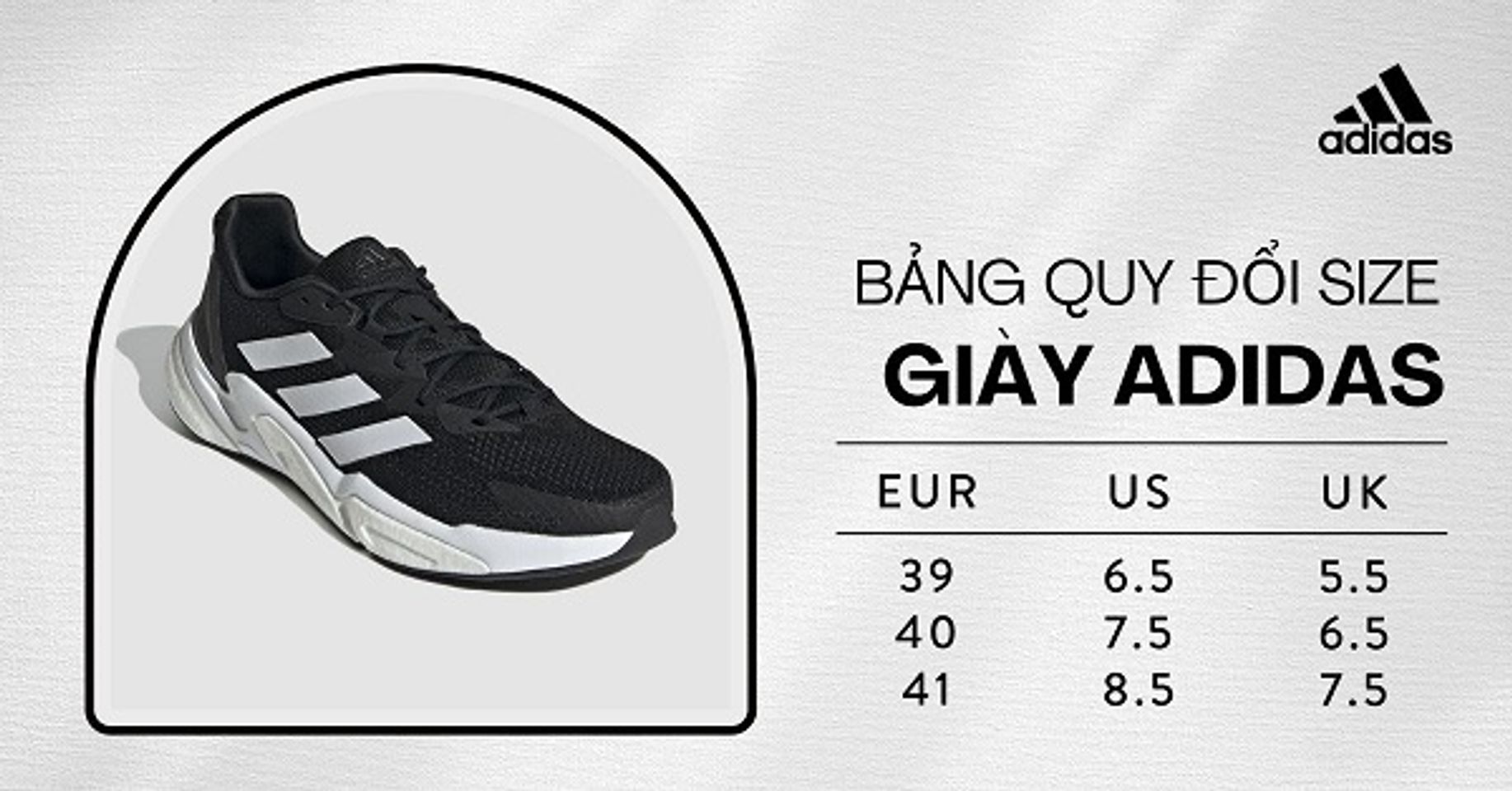 C&aacute;ch quy đổi size gi&agrave;y Adidas US, UK, EU, CM cực chuẩn