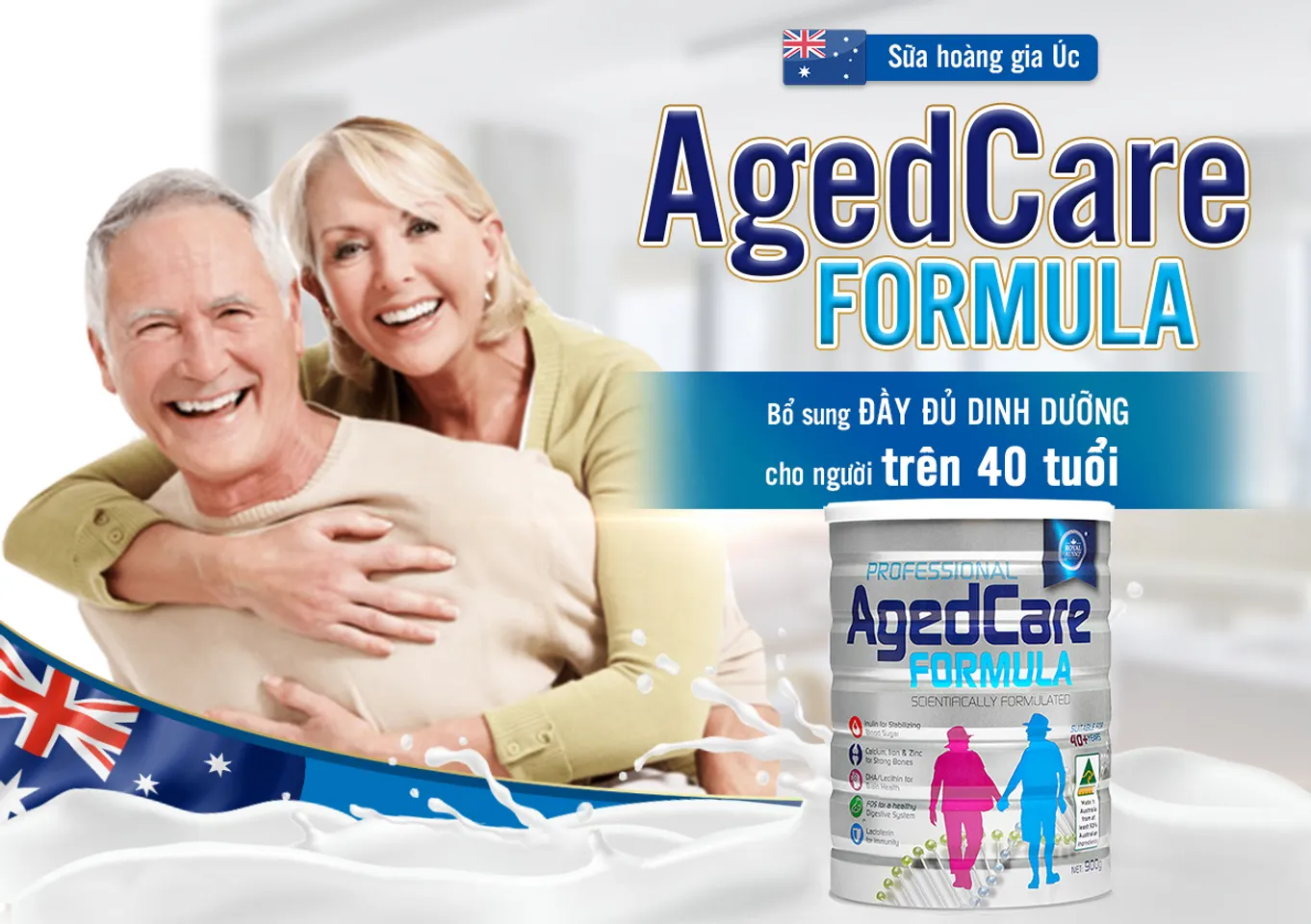 Sữa hoàng gia Úc Royal Ausnz AgedCare Formula cho người lớn trên 40 tuổi