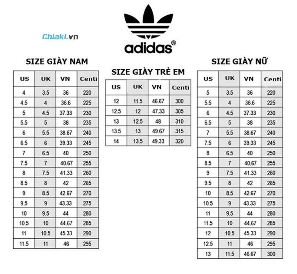 Bảng size gi&agrave;y nữ của c&aacute;c thương hiệu nổi tiếng