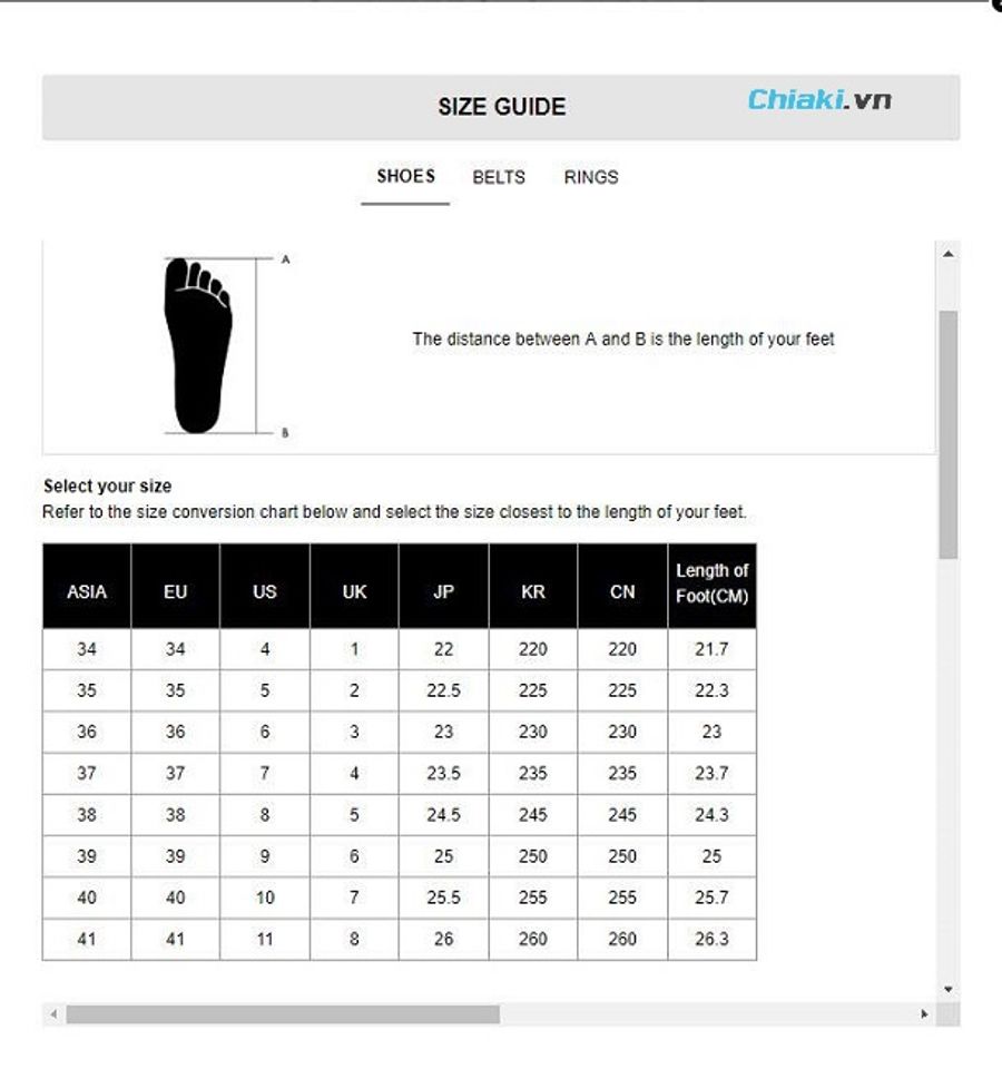 bảng size gi&agrave;y charles and keith,size gi&agrave;y charles & keith, c&aacute;ch chọn size gi&agrave;y charles and keith, c&aacute;ch đo size gi&agrave;y charles and keith, bảng đo size gi&agrave;y charles and keith