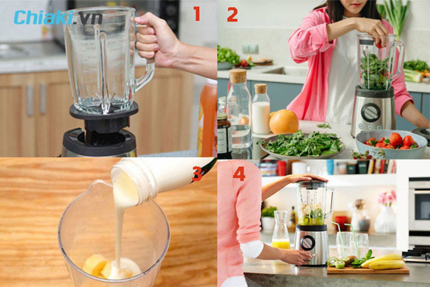 c&aacute;ch sử dụng m&aacute;y xay sinh tố theo c&aacute;c bước
