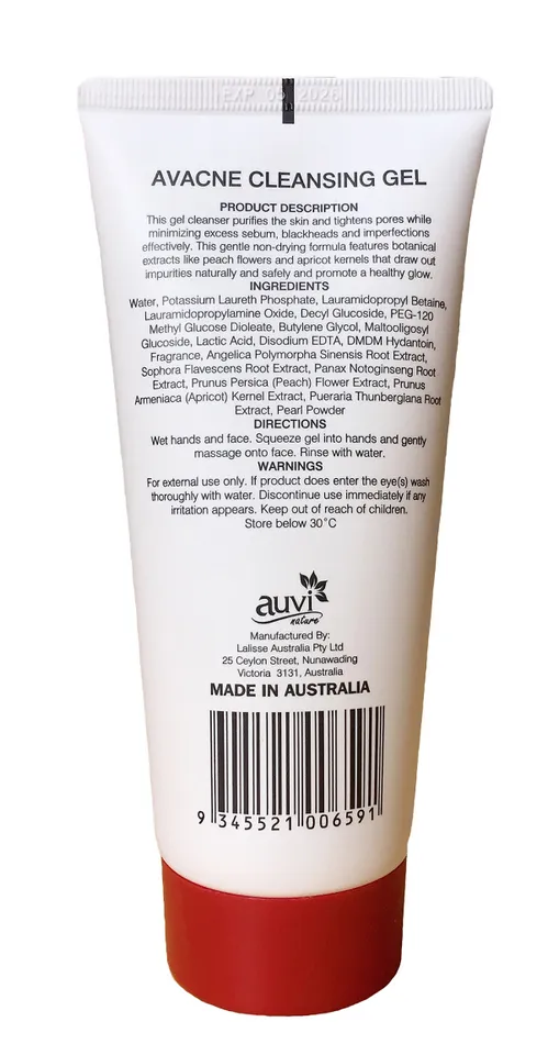 Sữa rửa mặt Auvi Nature Avacne Cleansing Gel có thành phần Monolaurin giúp điều hòa và giảm tiết bã nhờn quá mức