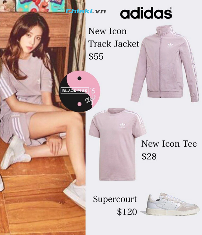 Phối gi&agrave;y Supercourt c&ugrave;ng phong c&aacute;ch năng động của Jisoo