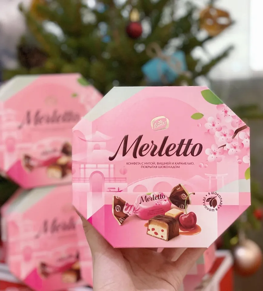 Kẹo socola vị anh đào Merletto thơm ngon, hấp dẫn