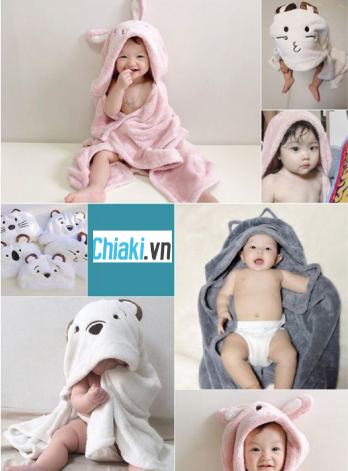 Khăn tắm có mũ cho bé Million Dollar Baby Hàn Quốc chất liệu mềm mại, thân thiện với làn da trẻ nhỏ