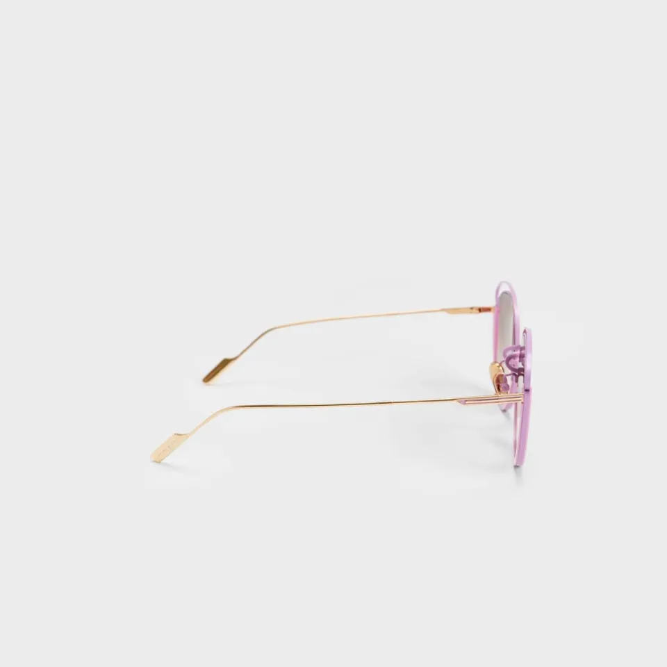 Kính mát Charles & Keith Cut-Out Wireframe Oval CK3-21280513 Violet