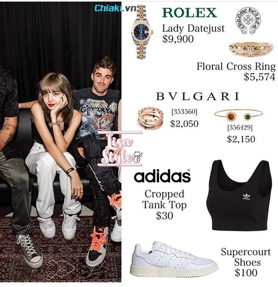 C&ugrave;ng Lisa mix đồ với gi&agrave;y Adidas Supercourt