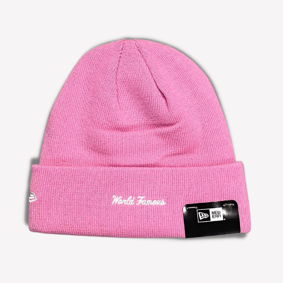 Mũ len Supreme New Era Box Logo Beanie FW21PINK màu hồng