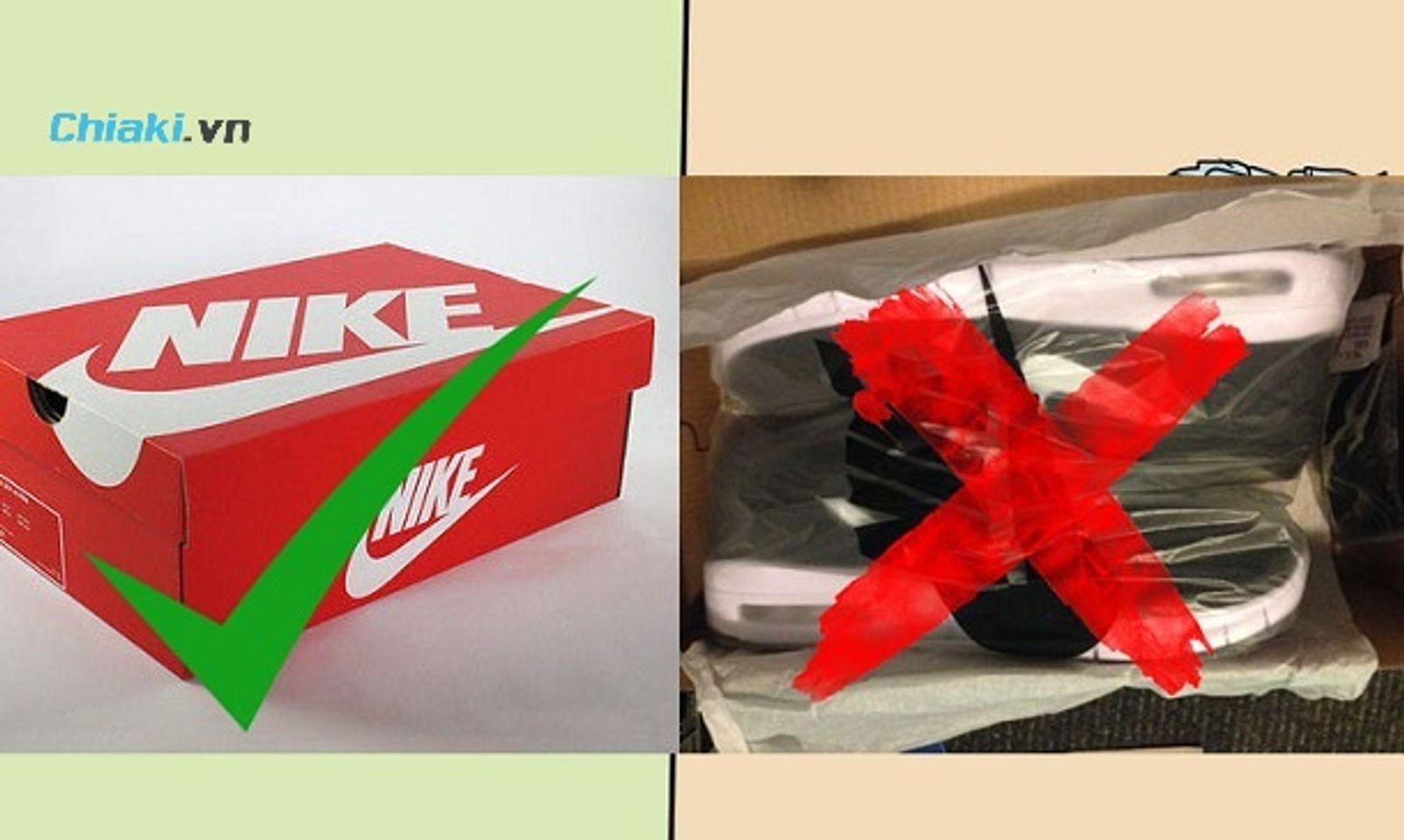 Nhận biết gi&agrave;y Nike ch&iacute;nh h&atilde;ng qua hộp gi&agrave;y