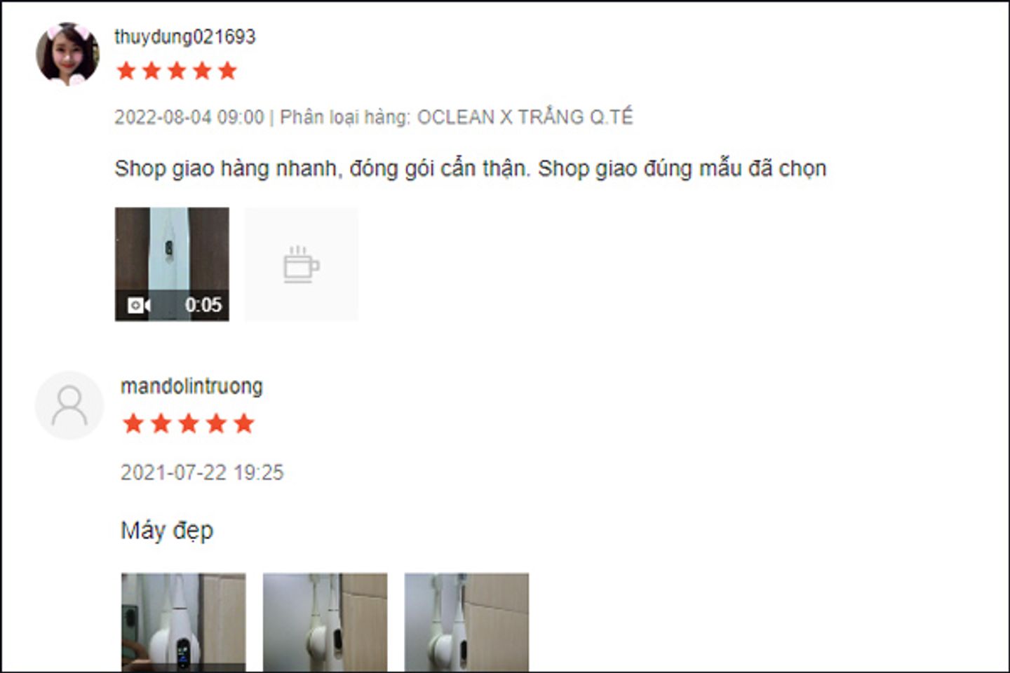 feedback b&agrave;n chải điện Xiaomi của kh&aacute;ch h&agrave;ng