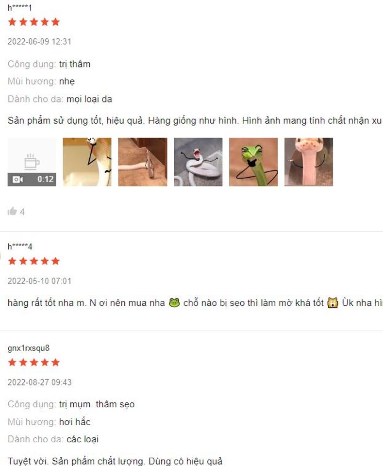 Nhận x&eacute;t/ đ&aacute;nh gi&aacute; từ người d&ugrave;ng