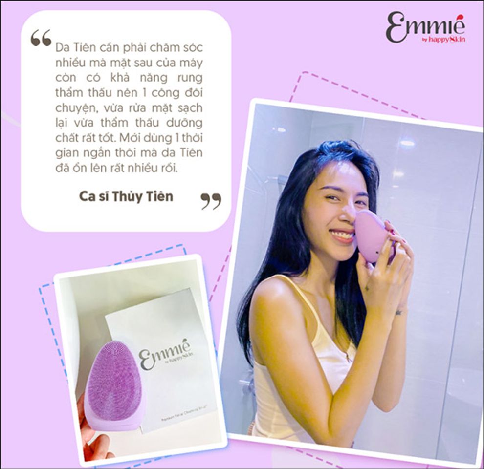 Review m&aacute;y rửa mặt Emmie của ca sĩ thủy ti&ecirc;n