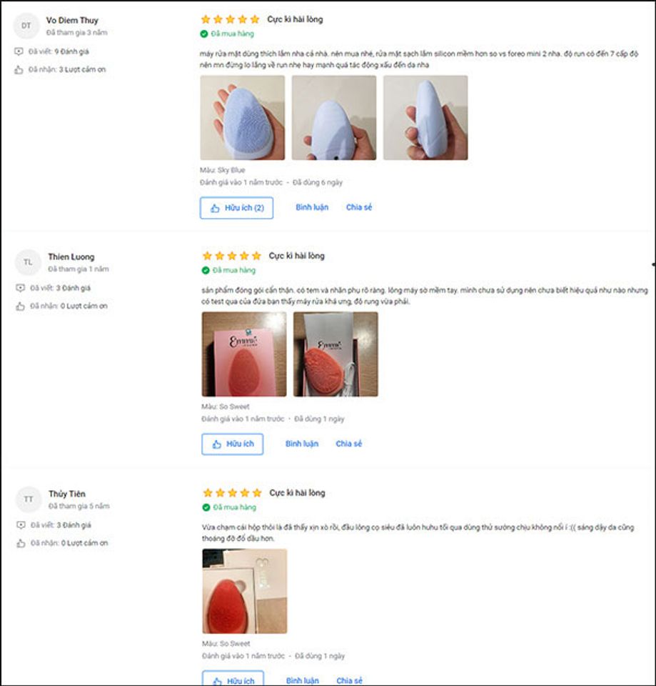 review m&aacute;y rửa mặt Emmie của c&aacute;c chị em