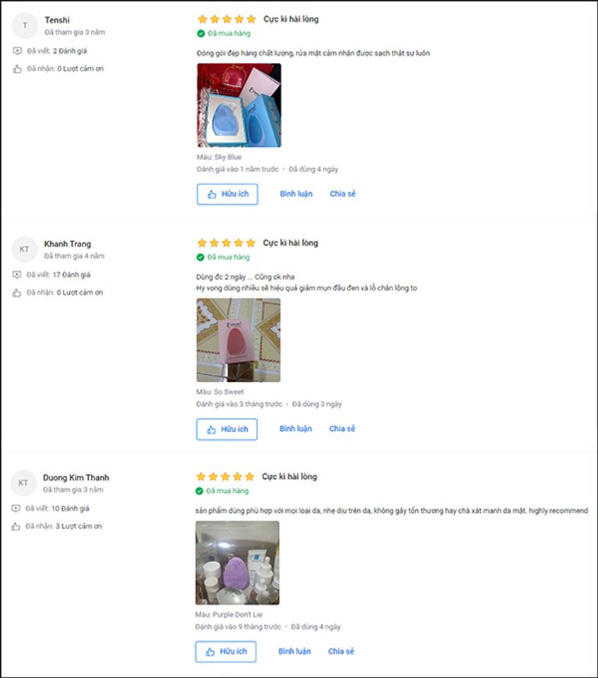 c&aacute;c chị em review m&aacute;y rửa mặt Emmie sau khi sử dụng