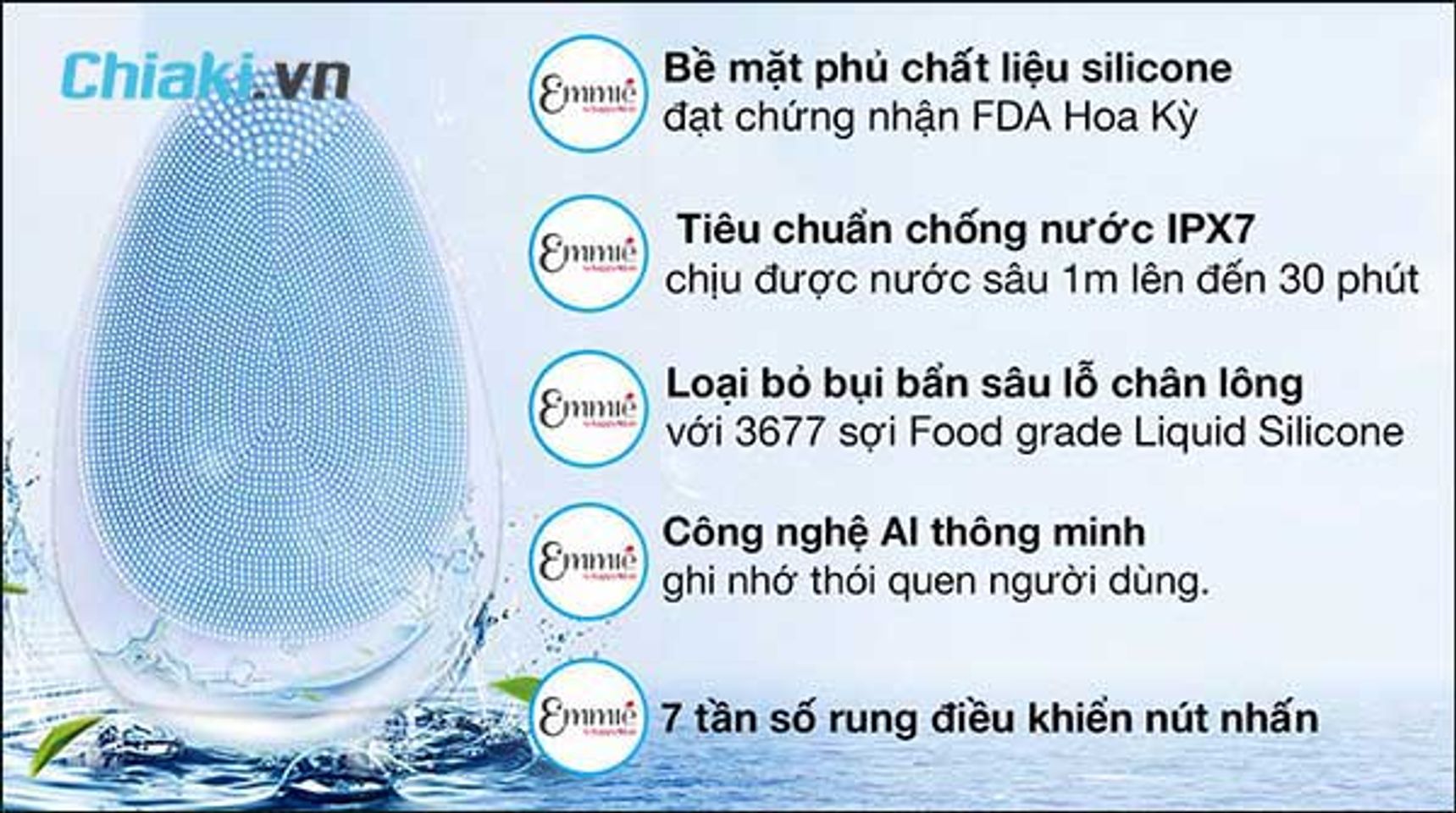Review m&aacute;y rửa mặt Emmie về c&ocirc;ng nghệ