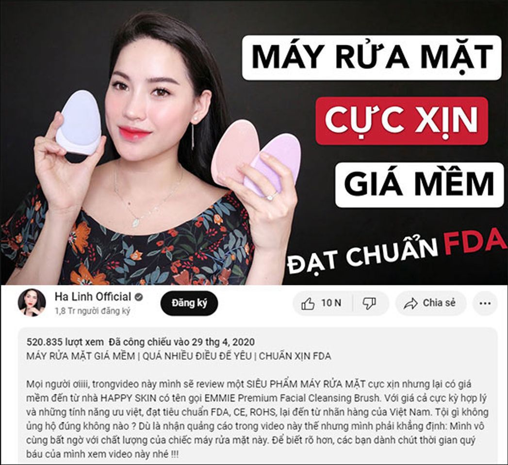 Review m&aacute;y rửa mặt Emmie của beauty blogger V&otilde; Hạ Linh