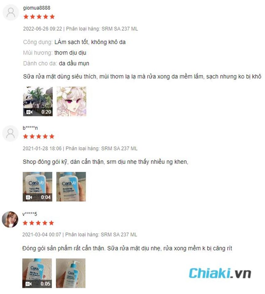 Review sữa rửa mặt Cerave cho da hỗn hợp thi&ecirc;n dầu mụn từ người sử dụng