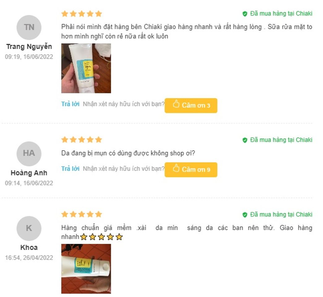 Review sữa rửa mặt cho da hỗn hợp Cosrx từ người sử dụng